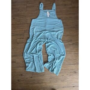 Jumpsuit Romper Plus Size 2XL Wide Leg Textured fab NWT teal green dakotoo 184